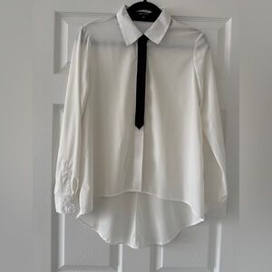 White Blouse Open Back Size S